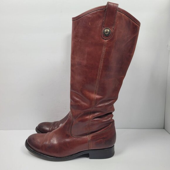 Frye Melissa Button Tall Knee Pull On Women's Brown Boots 77167 US Size 7.5B - Picture 2 of 15